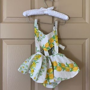 Baby flower bubble romper